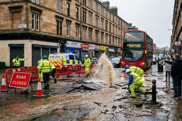 Glasgow Water Main Break Shettleston Road