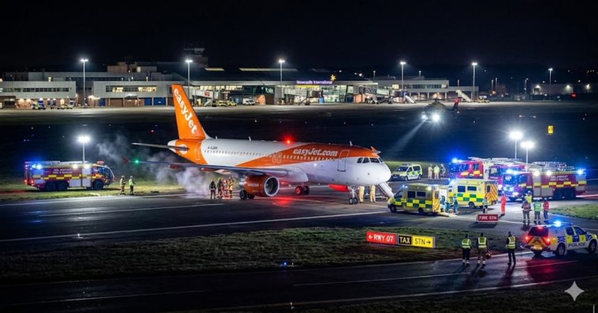 easyjet flight u2238 emergency landing newcastle